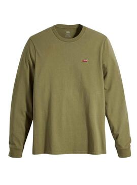 Maglietta Levis Original Housemark verde a maniche lunghe per uomo