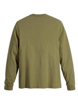 Maglietta Levis Original Housemark verde a maniche lunghe per uomo