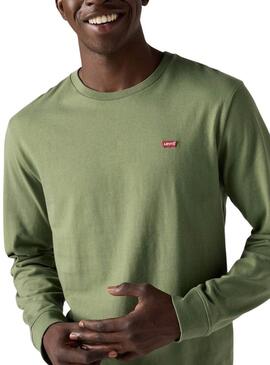 Maglietta Levis Original Housemark verde a maniche lunghe per uomo