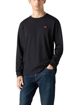 Maglietta Levis Original Housemark nera a manica lunga per uomo