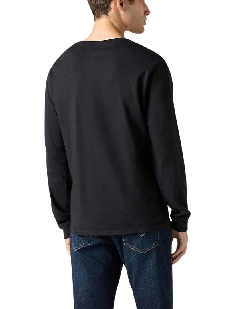 Maglietta Levis Original Housemark nera a manica lunga per uomo