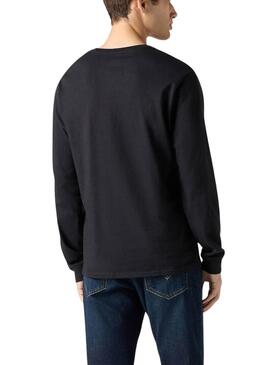 Maglietta Levis Original Housemark nera a manica lunga per uomo