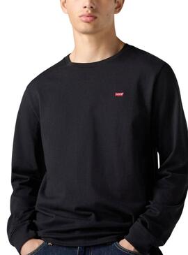 Maglietta Levis Original Housemark nera a manica lunga per uomo