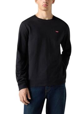 Maglietta Levis Original Housemark nera a manica lunga per uomo