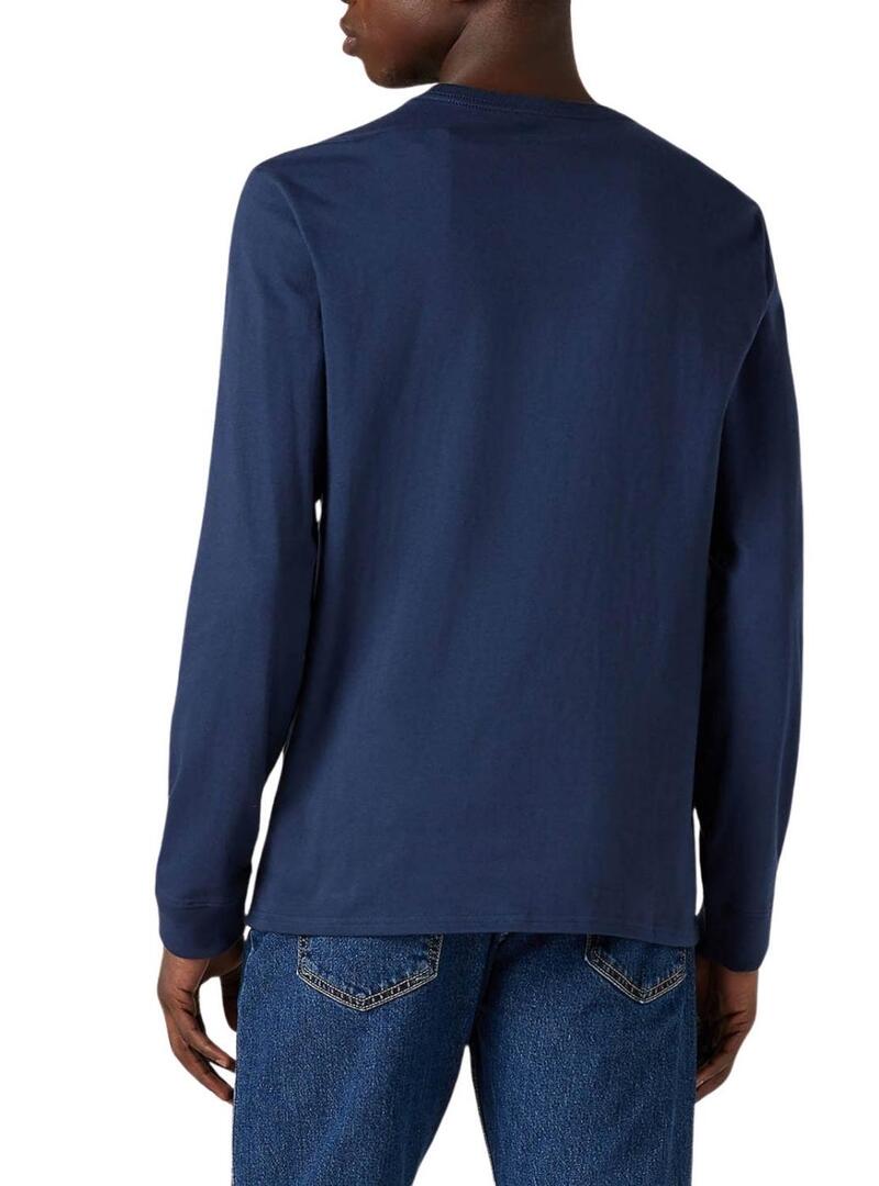 Maglietta Levis Originale Housemark blu a maniche lunghe per uomo