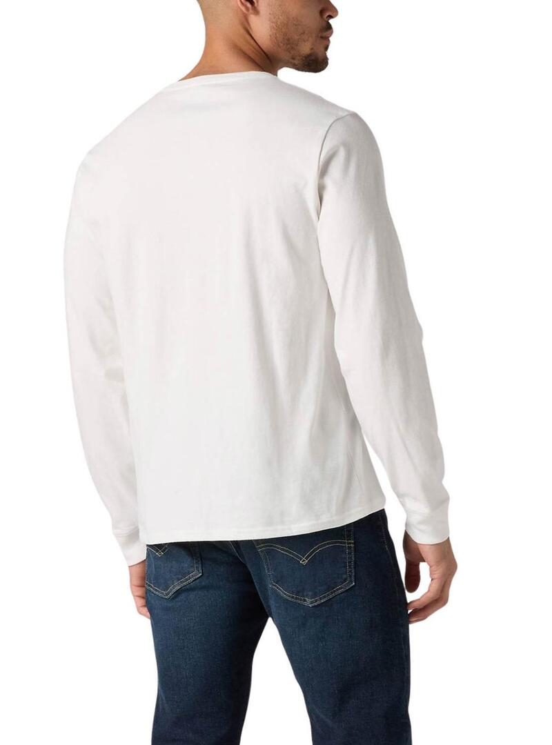 Maglietta Levis Original Housemark bianca a maniche lunghe per uomo