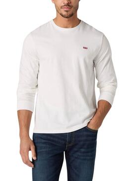 Maglietta Levis Original Housemark bianca a maniche lunghe per uomo
