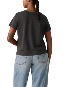 Maglietta Levis Graphic Boxy nera con rose per donna
