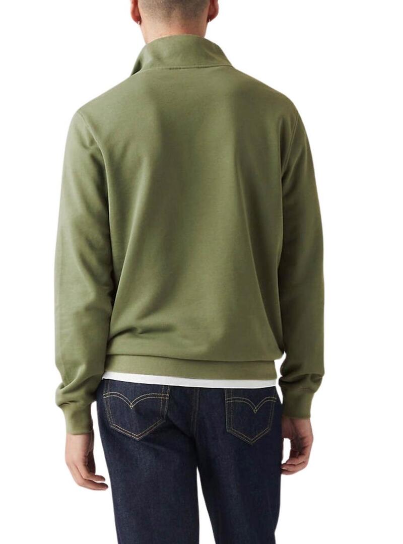 Felpa Levis Original Housemark a mezza zip verde per uomo
