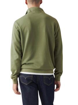 Felpa Levis Original Housemark a mezza zip verde per uomo