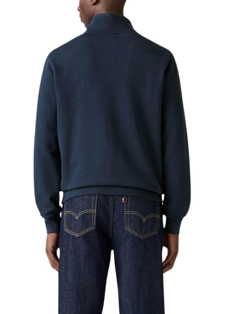 Felpa Levis Original Housemark a mezza zip blu scuro per uomo