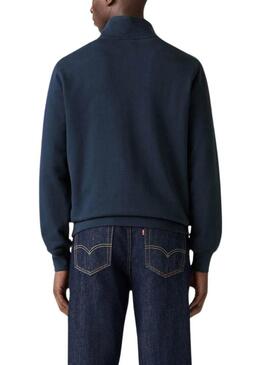 Felpa Levis Original Housemark a mezza zip blu scuro per uomo