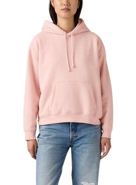 Felpa Levi's Everyday con cappuccio rosa per donna.