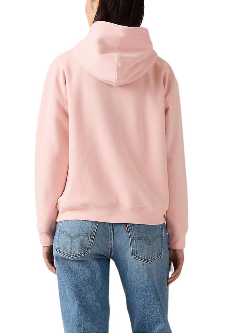 Felpa Levi's Everyday con cappuccio rosa per donna.