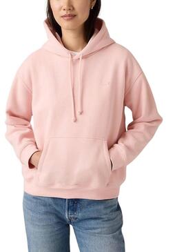 Felpa Levi's Everyday con cappuccio rosa per donna.