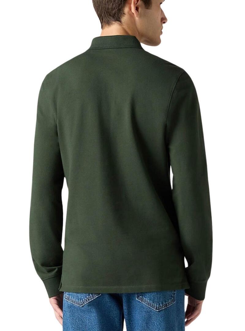 Maglia slim a maniche lunghe verde con marchio Levis Housemark per uomo