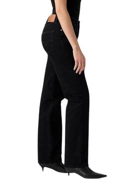 Jeans Levis 501 90S Rinsed nero da donna