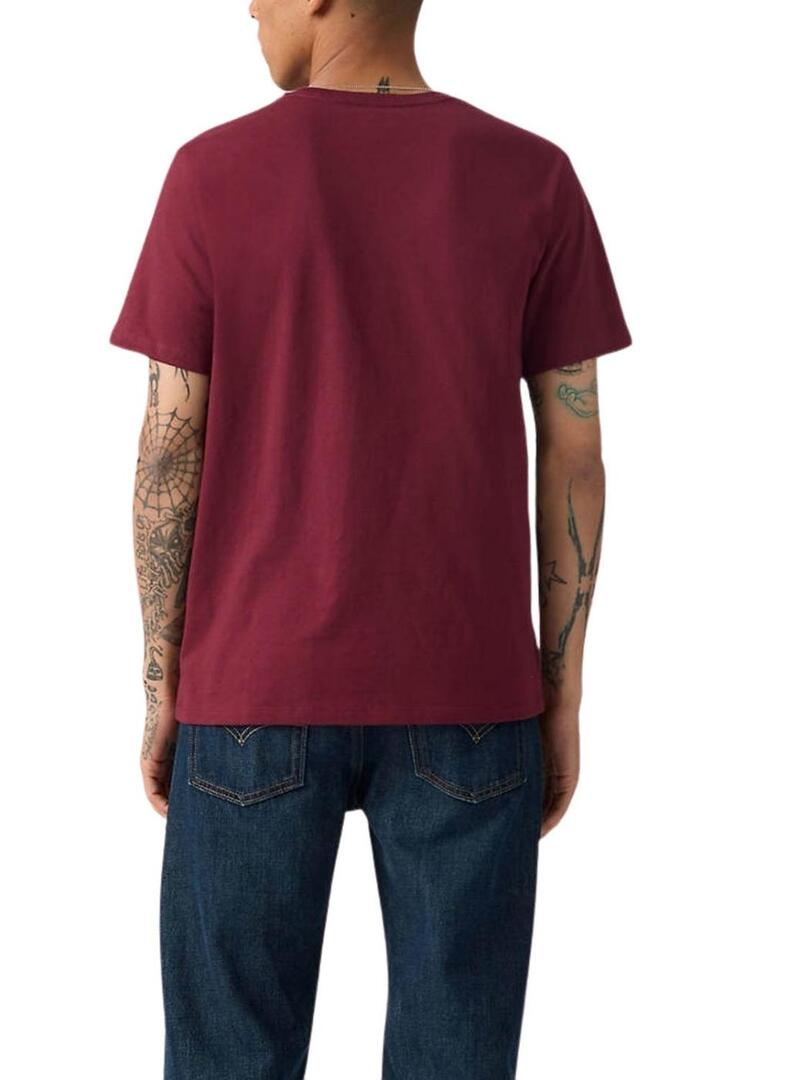 Maglietta Levis Original Housemark granata per uomo.