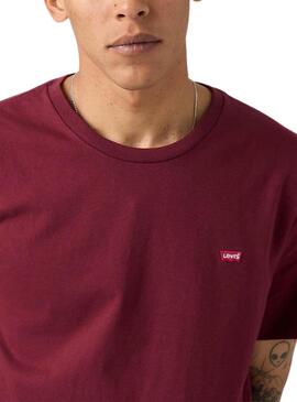 Maglietta Levis Original Housemark granata per uomo.