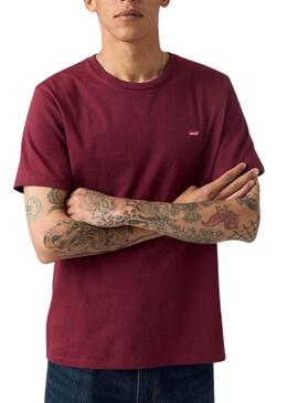 Maglietta Levis Original Housemark granata per uomo.
