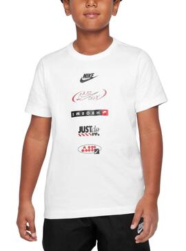 Maglietta Nike Sportswear bianca per bambino