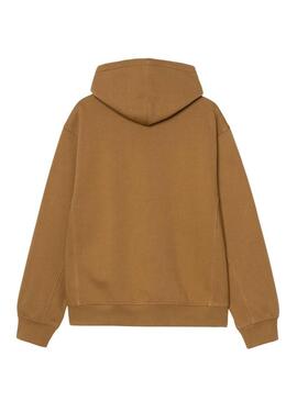 Felpa Carhartt con zip marrone per uomo.