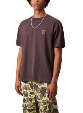 Maglietta Carhartt tinta unita bordeaux per uomo
