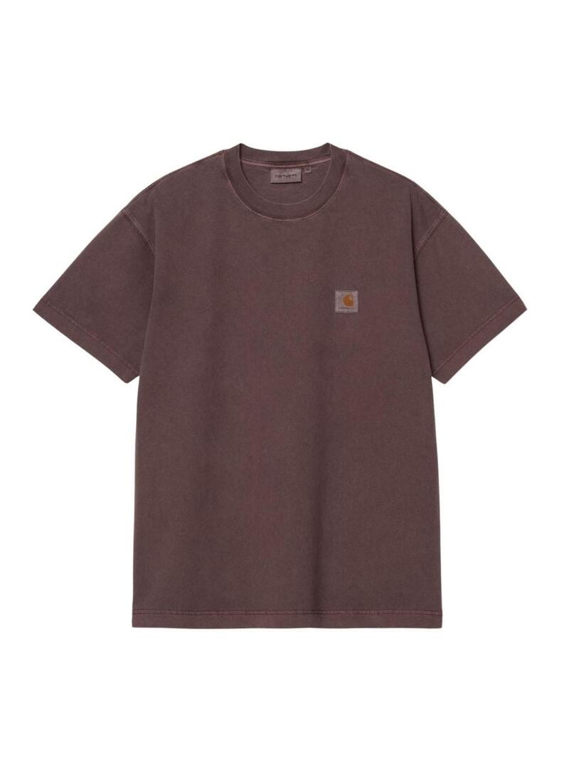 Maglietta Carhartt tinta unita bordeaux per uomo