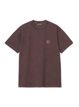 Maglietta Carhartt tinta unita bordeaux per uomo