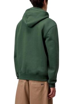 Felpa Carhartt con logo e cappuccio verde per uomo
