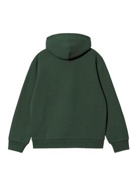 Felpa Carhartt con logo e cappuccio verde per uomo