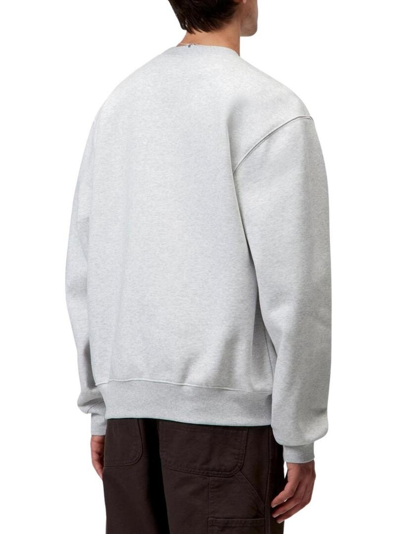 Felpa Carhartt con marchio ricamato grigio per uomo