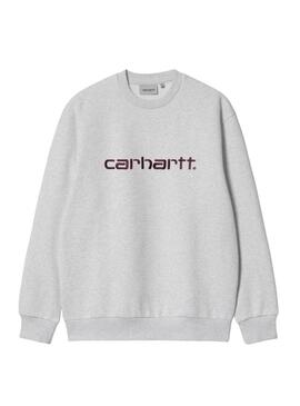 Felpa Carhartt con marchio ricamato grigio per uomo