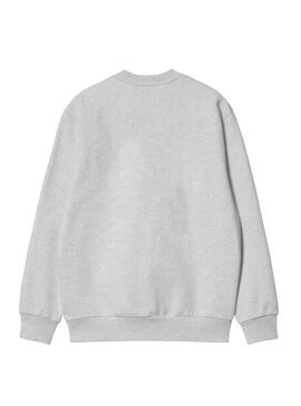 Felpa Carhartt con marchio ricamato grigio per uomo