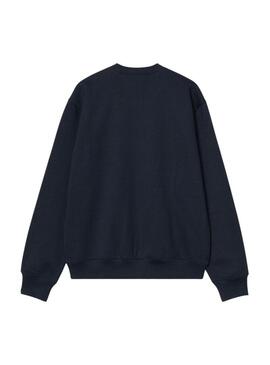 Felpa Carhartt con marchio ricamato blu scuro per uomo