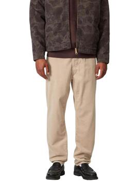 Pantaloni Carhartt Newel in velluto a coste beige per uomo