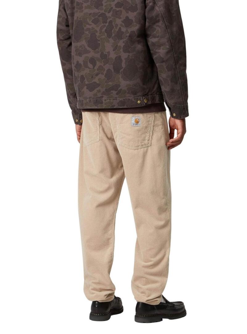 Pantaloni Carhartt Newel in velluto a coste beige per uomo