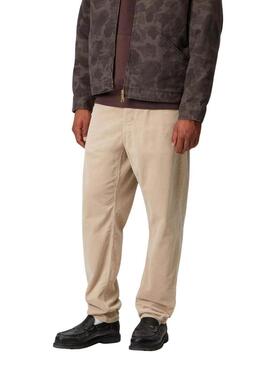 Pantaloni Carhartt Newel in velluto a coste beige per uomo