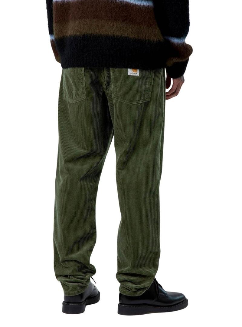 Pantaloni Carhartt Newel in velluto a coste verde per uomo