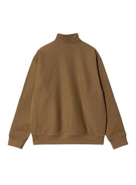 Felpa Carhartt Half Zip marrone per uomo.