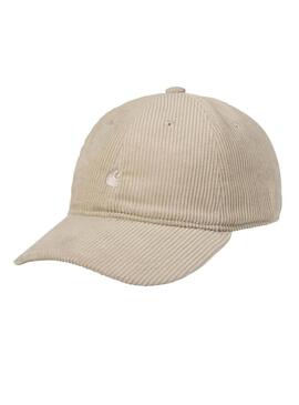 Cappello Carhartt Harlem in velluto a coste beige per uomo e donna