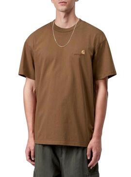 Felpa Carhartt marrone con zip per uomo.