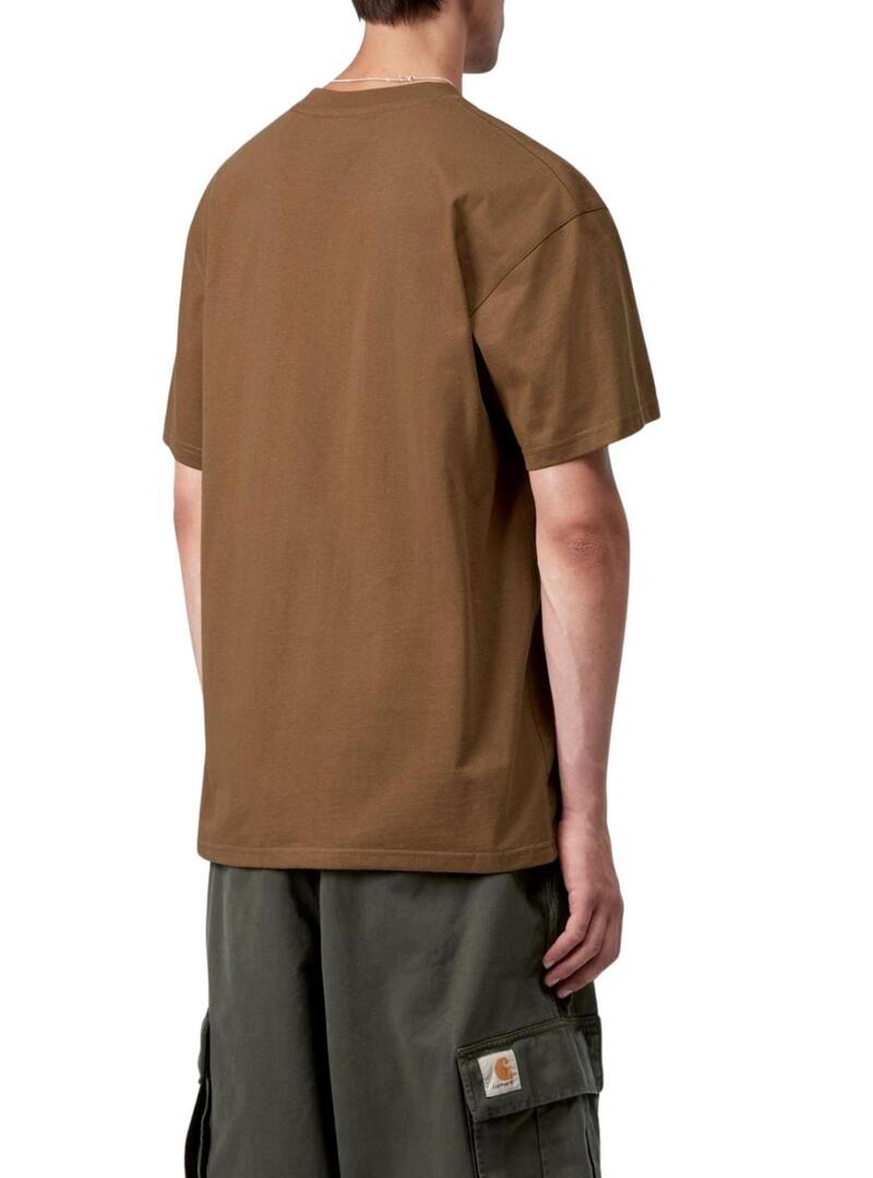 Felpa Carhartt marrone con zip per uomo.