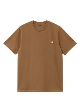 Felpa Carhartt marrone con zip per uomo.
