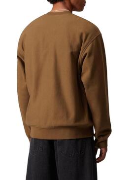 Felpa Carhartt American Script marrone per uomo