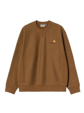 Felpa Carhartt American Script marrone per uomo