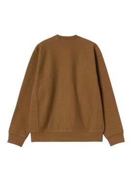 Felpa Carhartt American Script marrone per uomo