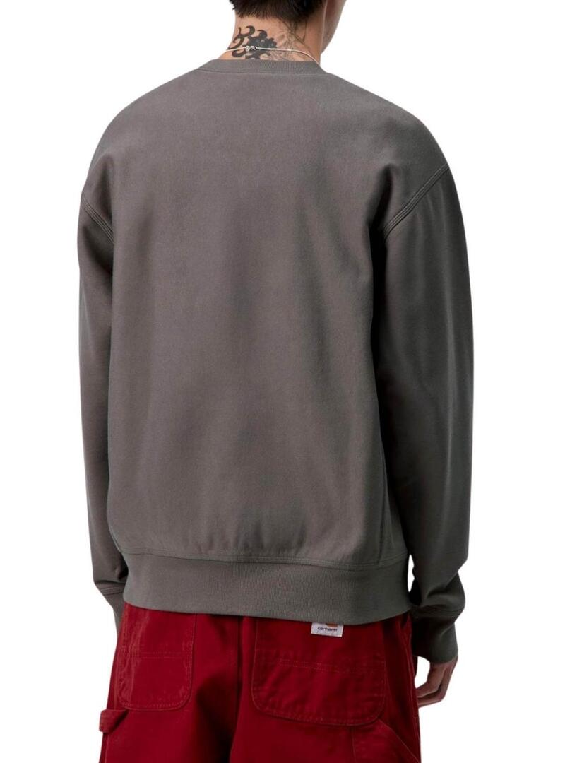 Felpa Carhartt American Script grigia per uomo