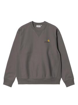 Felpa Carhartt American Script grigia per uomo