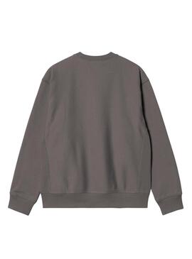Felpa Carhartt American Script grigia per uomo